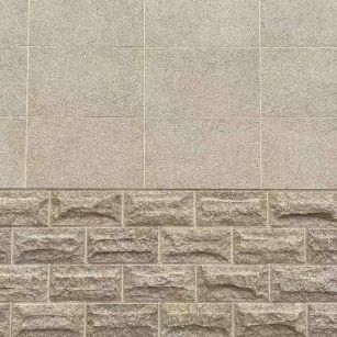 巴彦淖尔 黄金麻自然面蘑菇石配荔枝面干挂