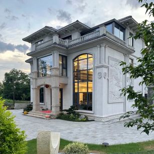 巴彦淖尔 白麻花岗岩私人别墅干挂石材豪华定制