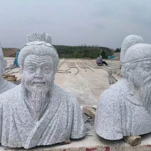 巴彦淖尔 白麻花岗岩石材人物立体雕刻