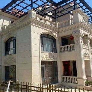 巴彦淖尔 黄金麻花岗岩荔枝面别墅外墙干挂