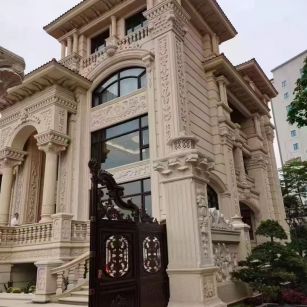 巴彦淖尔 黄金麻花岗岩别墅外墙干挂效果展示