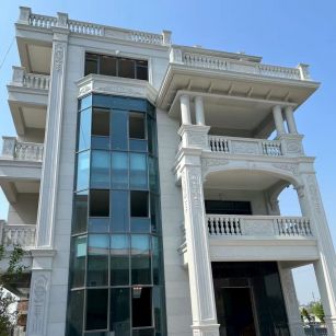 巴彦淖尔 白麻花岗岩别墅外墙干挂效果展示