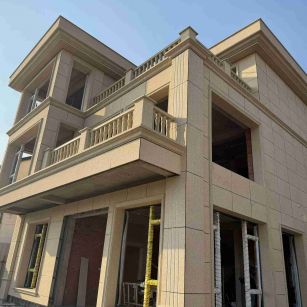 巴彦淖尔 黄金麻花岗岩石材荔枝面外墙干挂效果展示