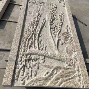 巴彦淖尔 黄金麻雕刻板浮雕迎客松