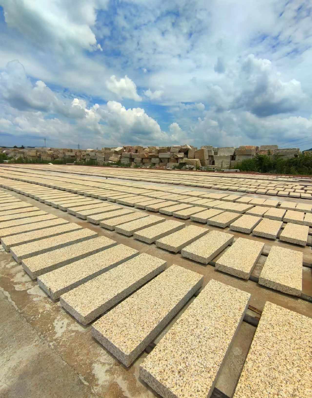 巴彦淖尔 黄金麻荔枝面花岗岩石材地铺石防护中