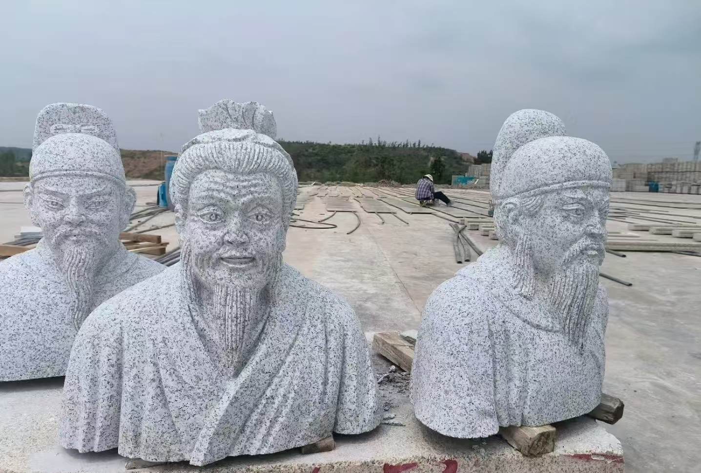 巴彦淖尔 白麻花岗岩石材人物立体雕刻